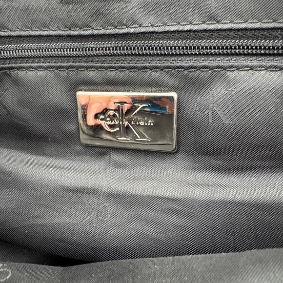 Calvin Klein Black Leather Messenger Work Shoulder Bag-Unisex - Picture 7 of 13